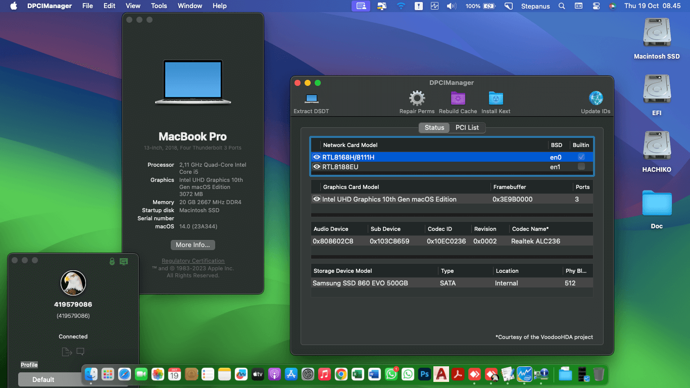 Success Hackintosh macOS Sonoma 14.0 Build 23A344 in HP Pavilion 14S-CF2004TX